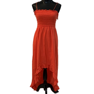 THE Fifth Label Orange High Low Flowy Ruffle Maxi Small